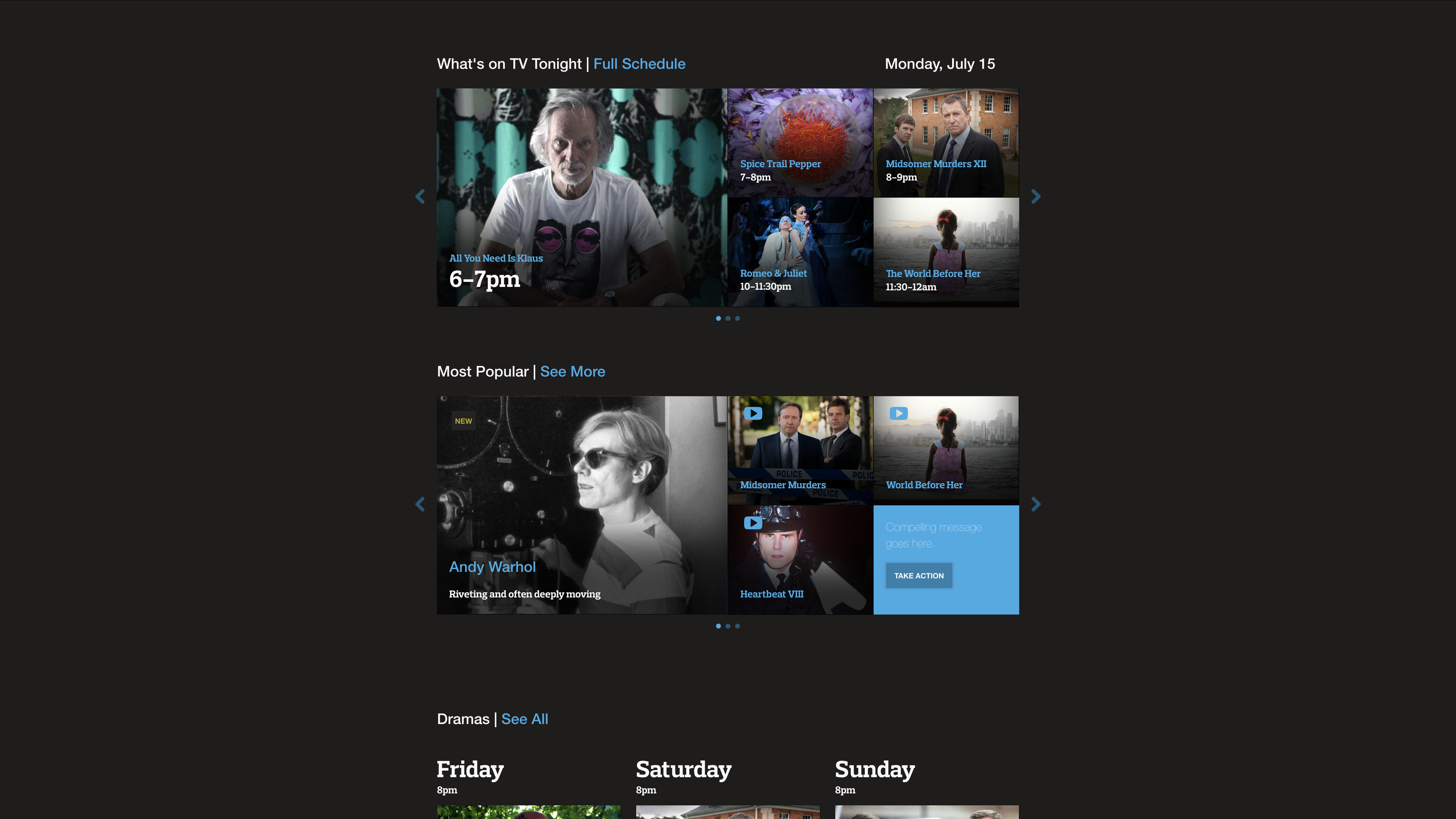 Knowledge Network content tiles