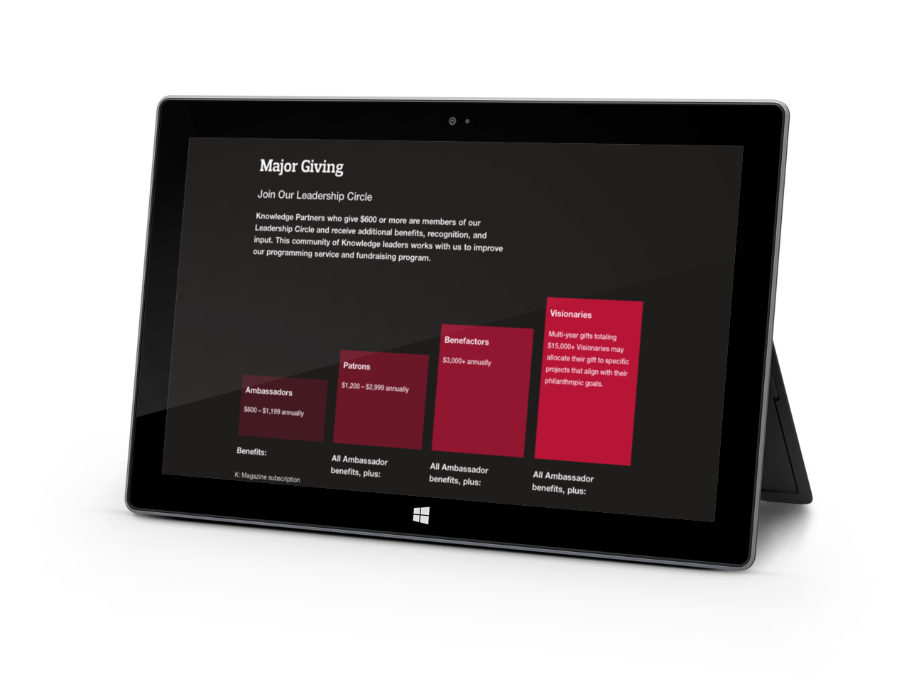 Knowledge Network on tablet